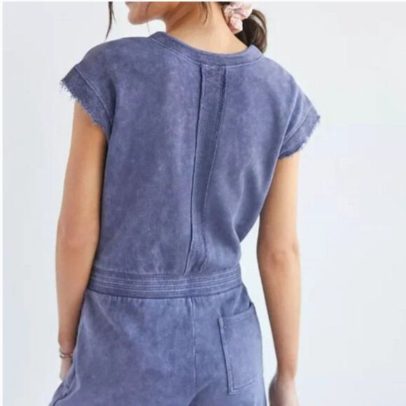 Anthropologie Daily Practice Romper Shorts 100% Cotton Faux Wrap Top. NWT - Picture 8 of 15